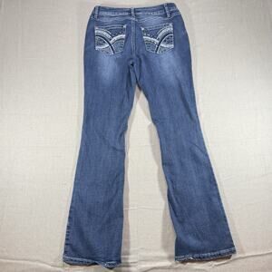 EST 1946 Denim Jeans Womens Size 10 Bootcut Stretch Rhinestone Pocket Y2K Bling